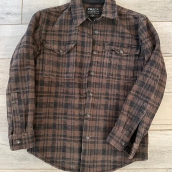 Filson Men’s Beartooth Jac-Shirt - Dark Brown & Charcoal - Picture 1 of 5